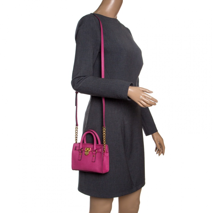 michael kors large hamilton handbag Hot Pink Authentic Chain strap   eBay