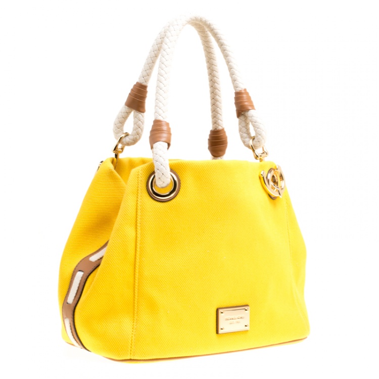 Pre Owned Michael Kors Yellow Canvas Anchor Tote