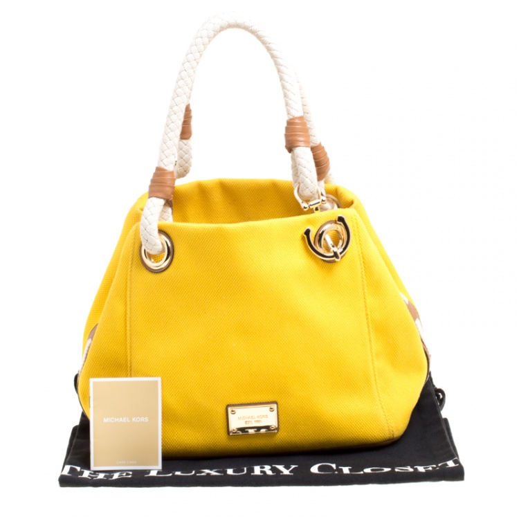 Pre Owned Michael Kors Yellow Canvas Anchor Tote