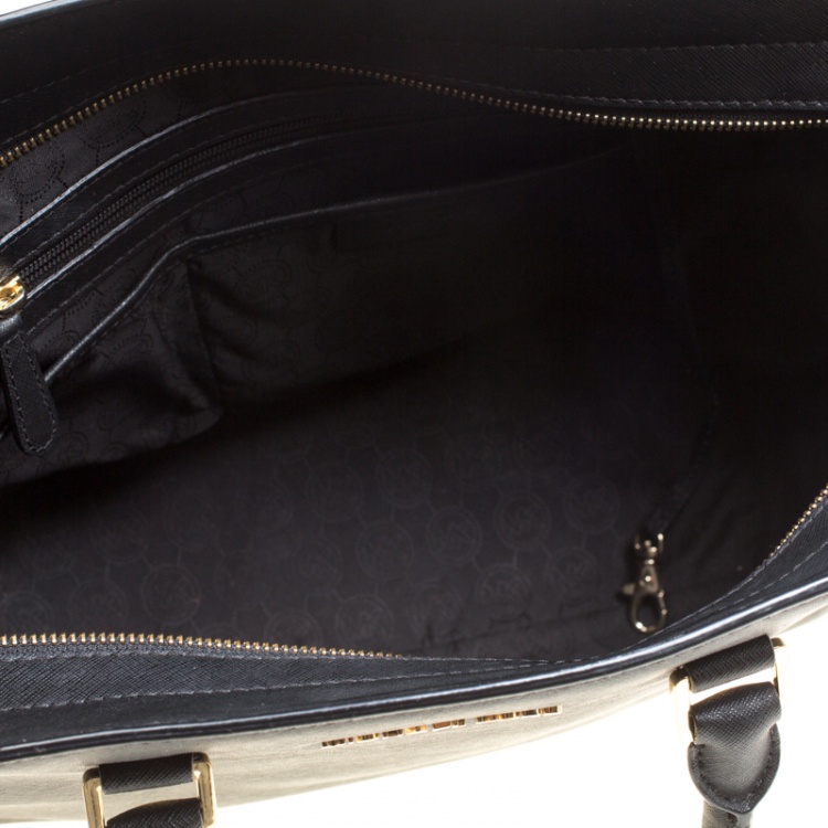 Pre Owned Michael Michael Kors Black Saffiano Leather Medium Selma Tote