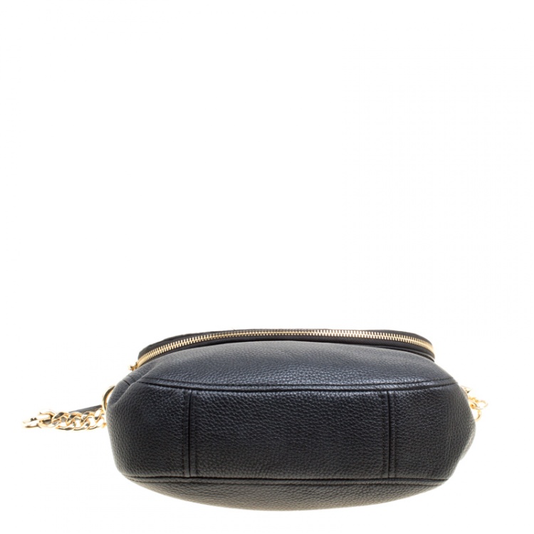 Pre Owned Michael Michael Kors Black Leather Bedford Top Handle Bag