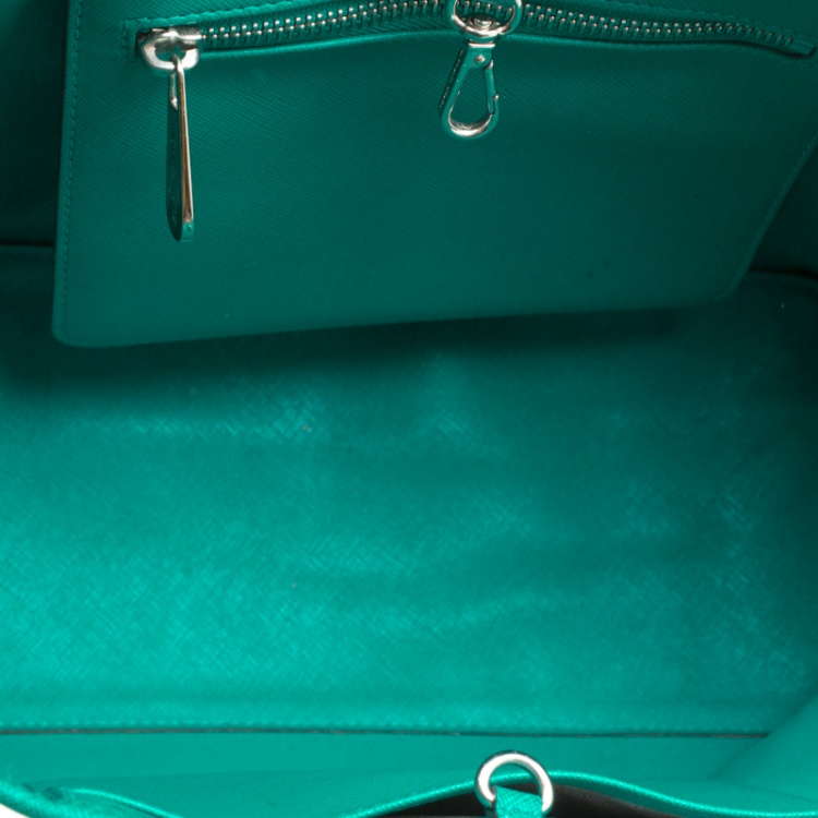 Pre Owned Michael Michael Kors Green Saffiano Leather Jetset Tote