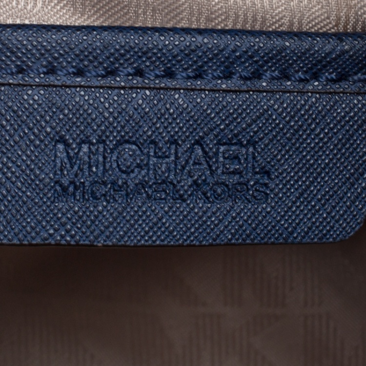 Pre Owned Michael Kors Blue Leather Top Handle Bag