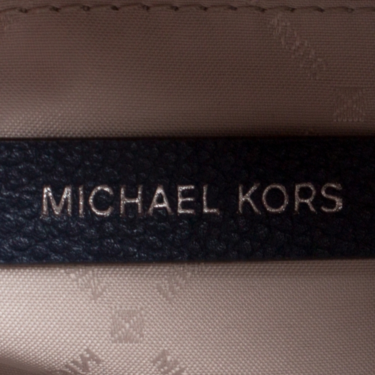 Pre Owned Michael Kors Navy Blue Leather Adele Studded Dome Satchel