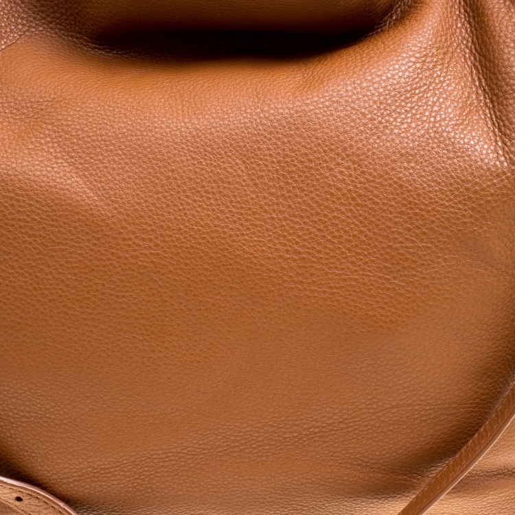 Pre Owned Michael Kors Brown Leather Jet Set Chain Hobo