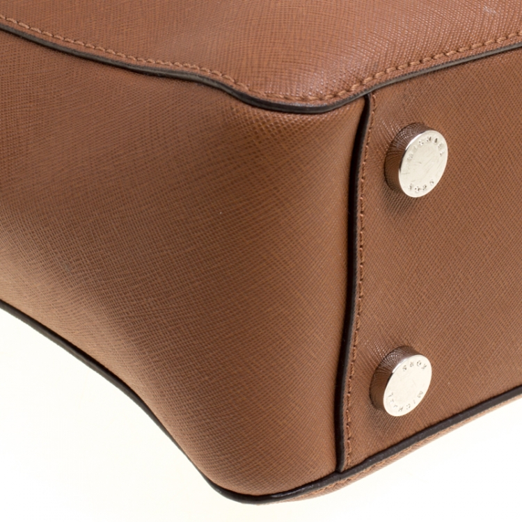 Pre Owned Michael Michael Kors Brown Leather Top Handle Bag