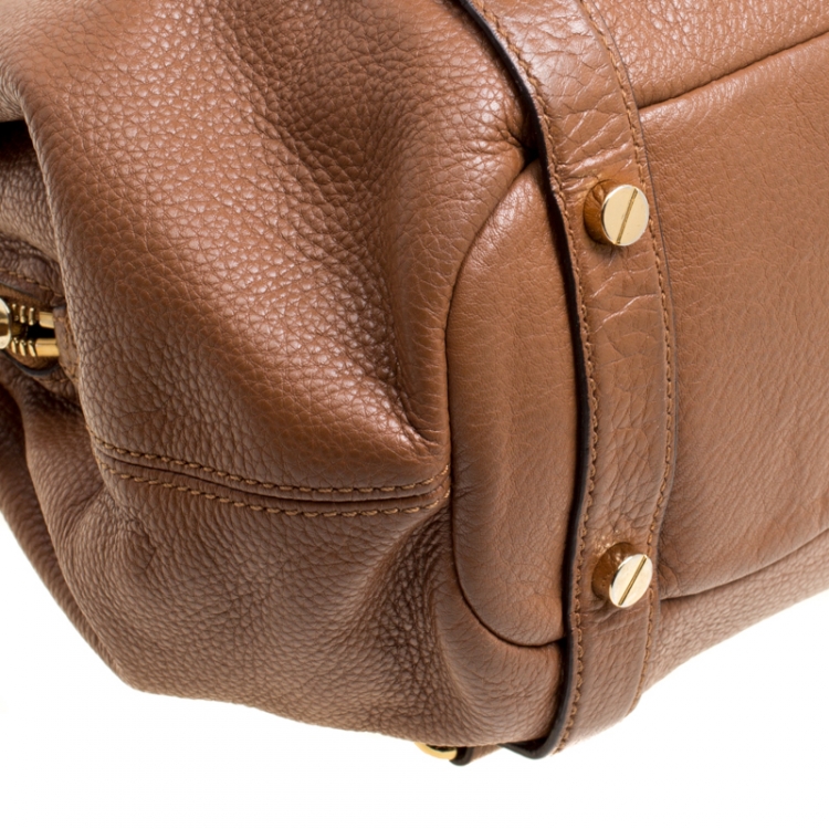 Pre Owned Michael Michael Kors Brown Leather Bedford Satchel