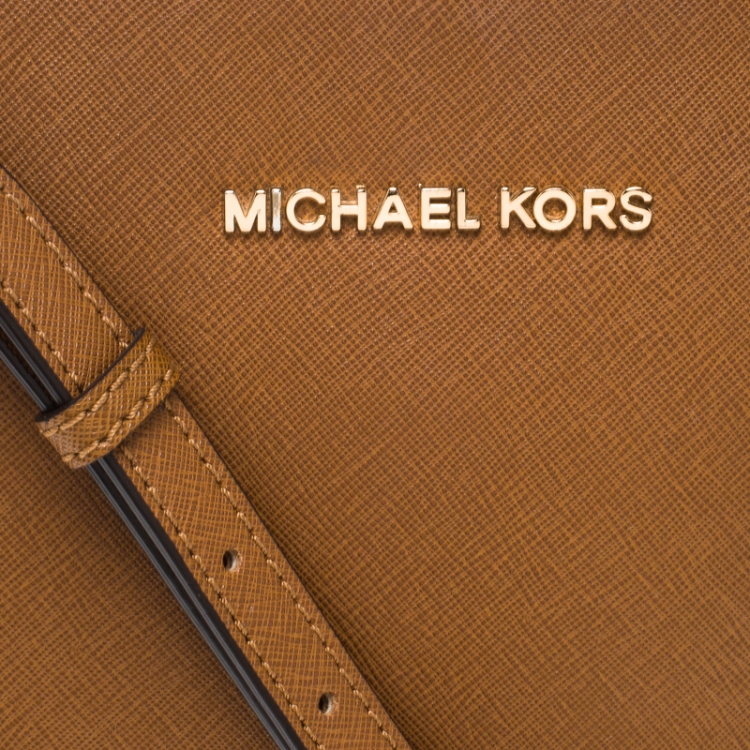Pre Owned Michael Michael Kors Brown Leather Crossbody Bag