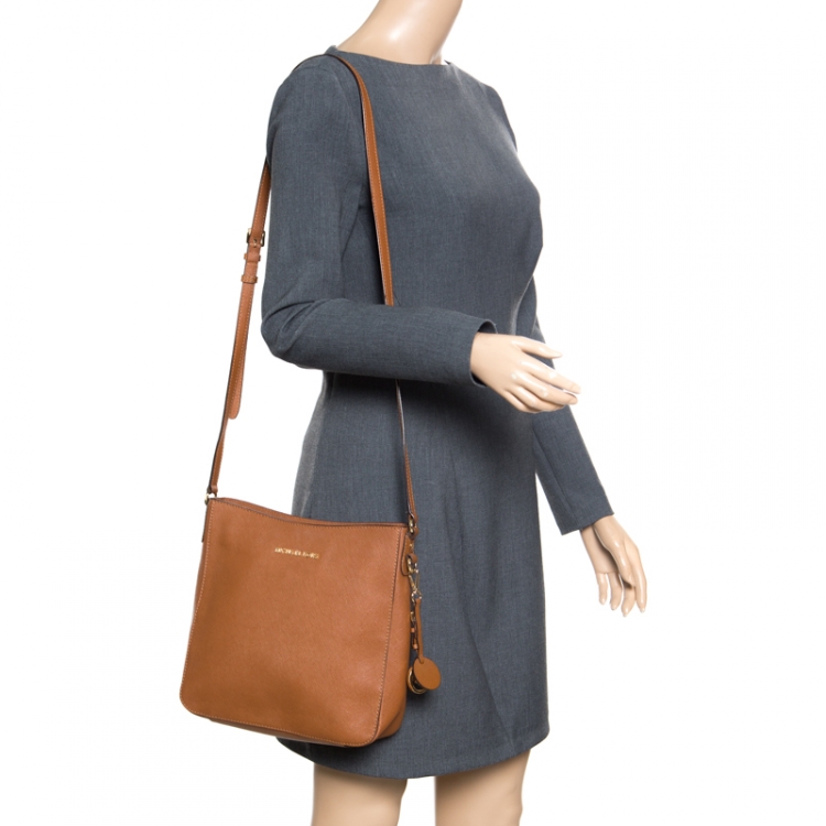 Pre Owned Michael Michael Kors Brown Leather Crossbody Bag