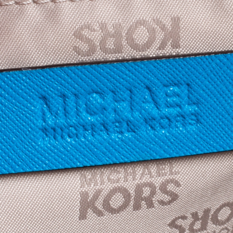 مملوكة مسبقًا Michael Michael Kors Azure Saffiano Leather Shopper Tote