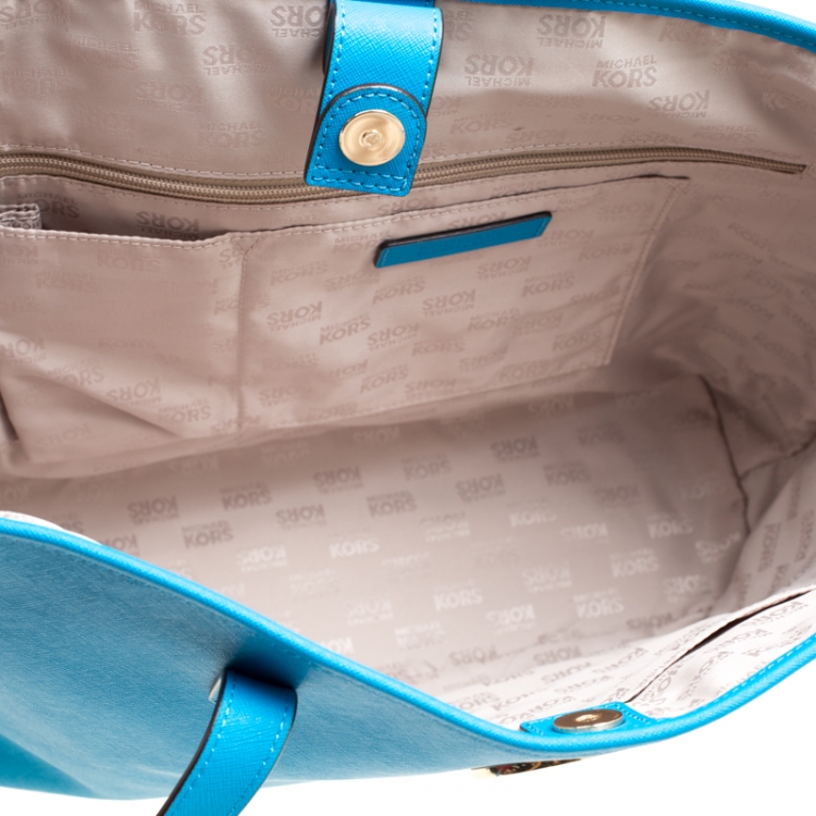 مملوكة مسبقًا Michael Michael Kors Azure Saffiano Leather Shopper Tote