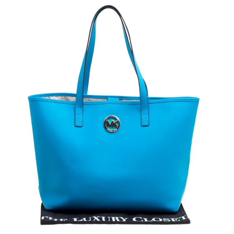 مملوكة مسبقًا Michael Michael Kors Azure Saffiano Leather Shopper Tote