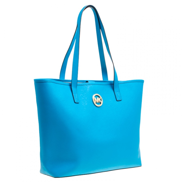 مملوكة مسبقًا Michael Michael Kors Azure Saffiano Leather Shopper Tote