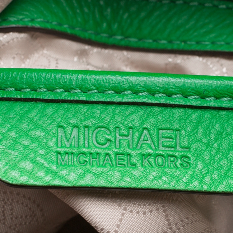 Pre Owned Michael Michael Kors Green Leather Medium Weston Shoulder Bag