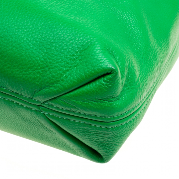 Pre Owned Michael Michael Kors Green Leather Medium Weston Shoulder Bag