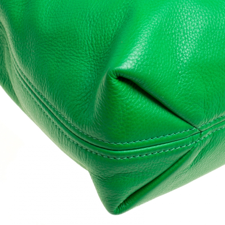 Pre Owned Michael Michael Kors Green Leather Medium Weston Shoulder Bag