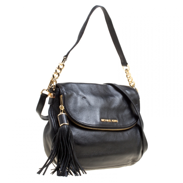 مملوكة مسبقًا Michael Michael Kors Black Leather Bedford Top Handle Bag