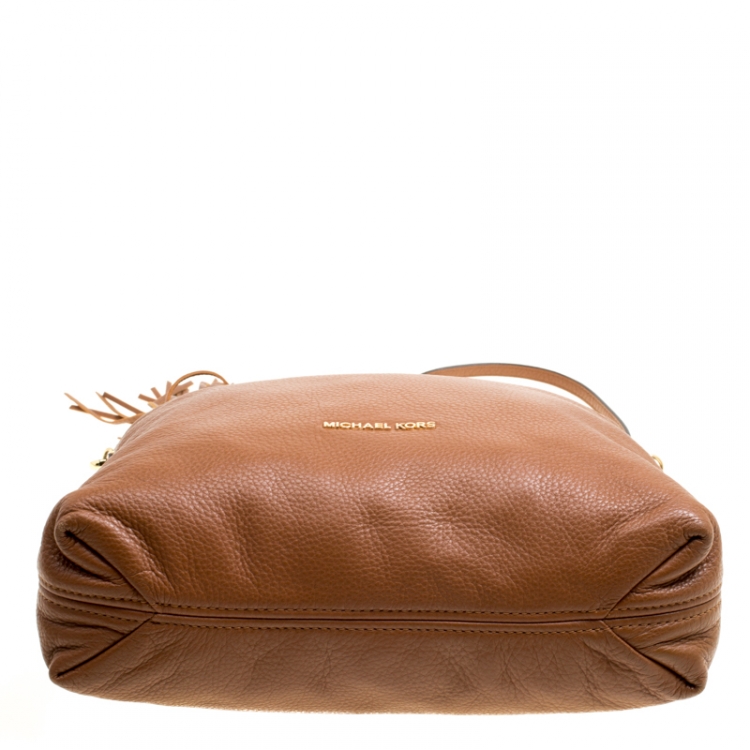 Pre Owned Michael  Michael Kors Brown Leather Bedford Tassel Shoulder Bag