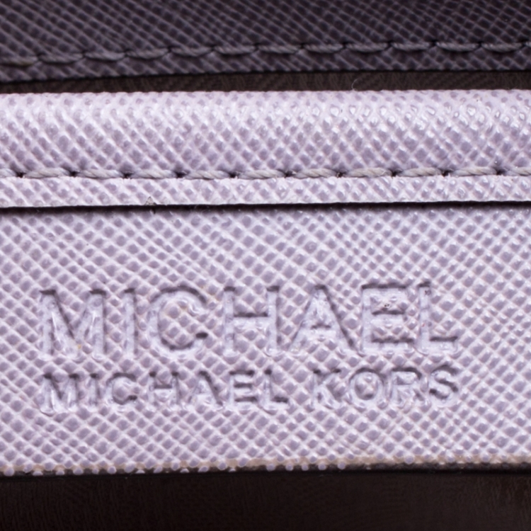 Pre Owned Michael Michael Kors Lilac Saffiano Leather Jet Set Tote