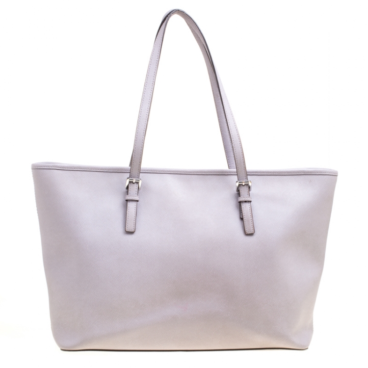 Pre Owned Michael Michael Kors Lilac Saffiano Leather Jet Set Tote