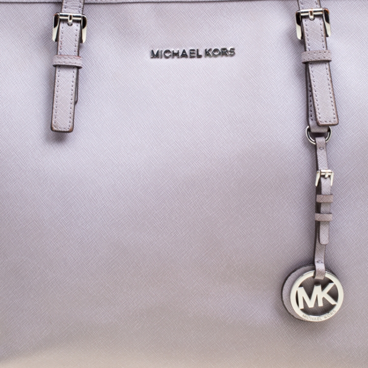 Pre Owned Michael Michael Kors Lilac Saffiano Leather Jet Set Tote