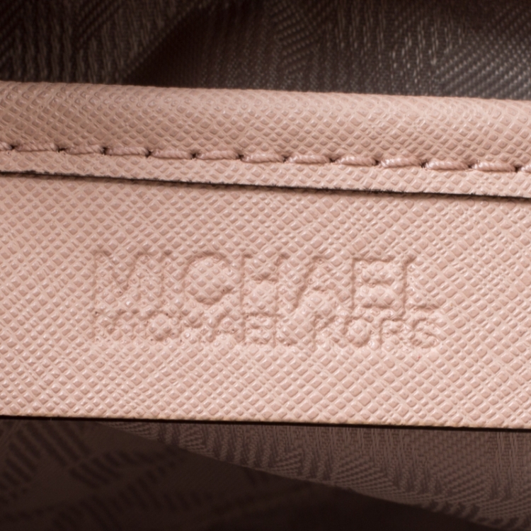 Pre Owned Michael Michael Kors Dusty Pink Leather Medium Sutton Top Handle Bag