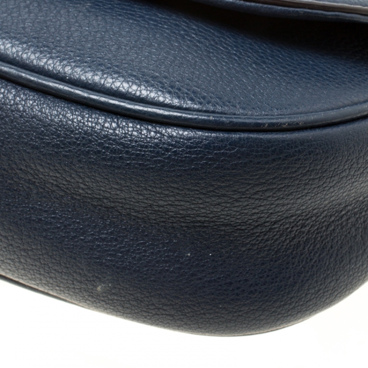 مملوكة مسبقًا Michael Michael Kors Blue Leather Bedford Crossbody Bag
