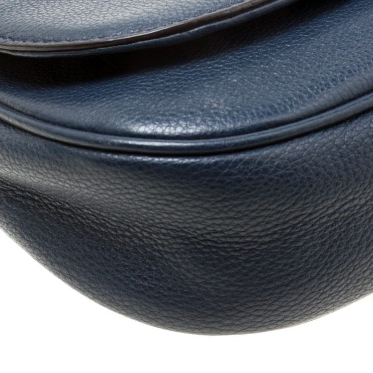 مملوكة مسبقًا Michael Michael Kors Blue Leather Bedford Crossbody Bag