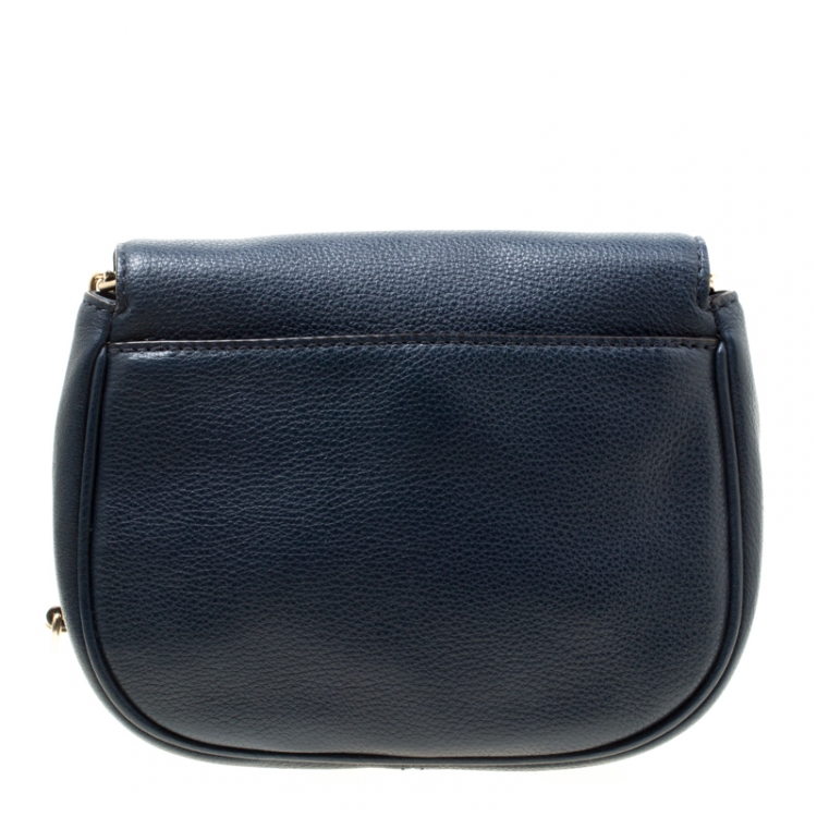 مملوكة مسبقًا Michael Michael Kors Blue Leather Bedford Crossbody Bag