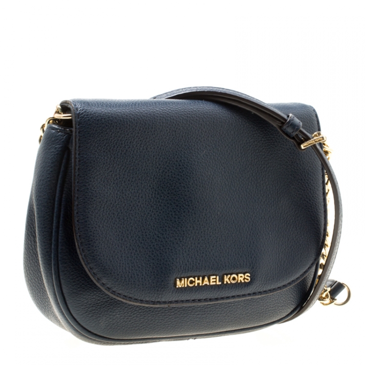 مملوكة مسبقًا Michael Michael Kors Blue Leather Bedford Crossbody Bag