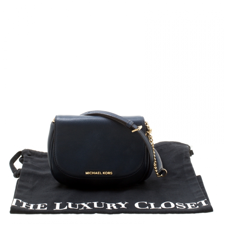 مملوكة مسبقًا Michael Michael Kors Blue Leather Bedford Crossbody Bag