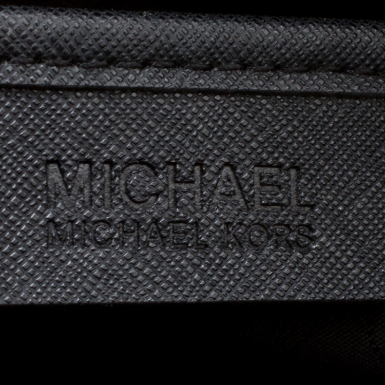 Pre Owned Michael Michael Kors Blue/Black Saffiano Leather Medium Selma Tote