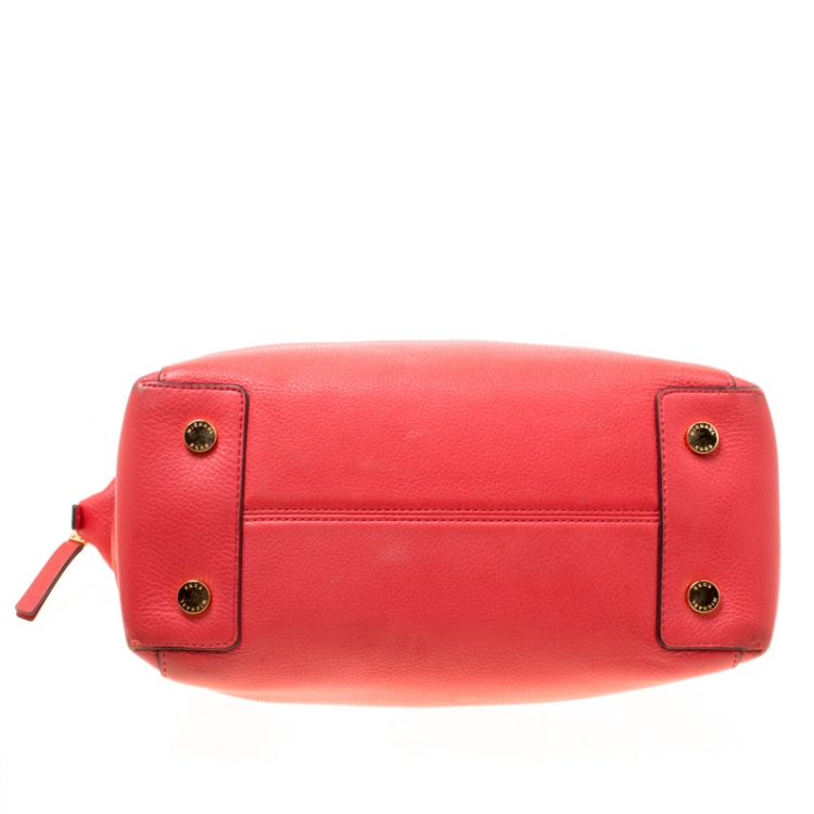 Pre Owned MICHAEL Michael Kors Red Leather Riley Top Handle Bag