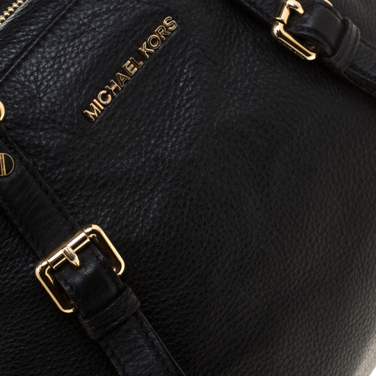 Pre Owned MICHAEL Michael Kors Black Leather Bedford Top Handle Bag