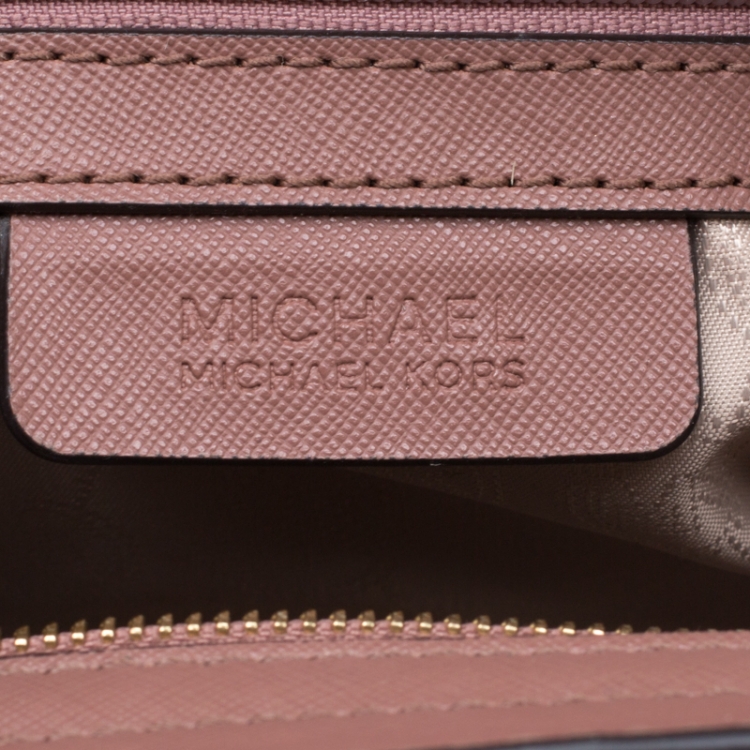 Pre Owned Michael Michael Kors Dark Beige Medium Studded Selma Crossbody Bag