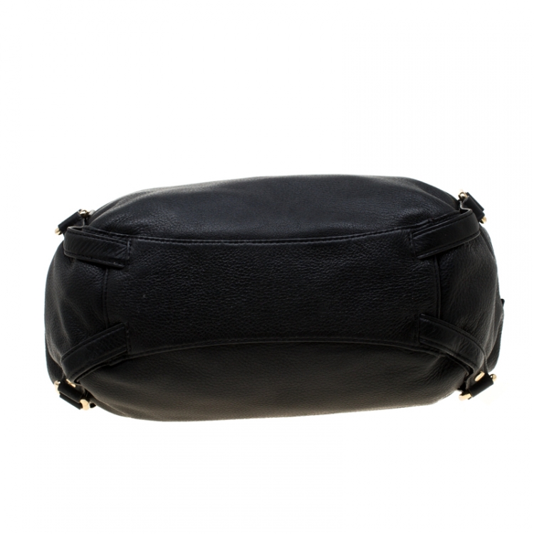 Pre Owned Michael Michael Kors Black Leather Bedford Hobo