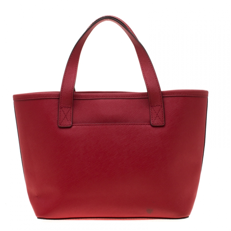 Pre Owned Michael Michael Kors Red Leather Shopper Tote
