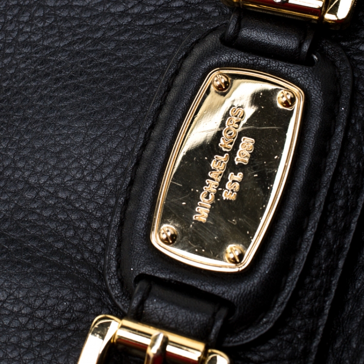 Pre Owned Michael Michael Kors Black Leather Chain Shoulder Bag
