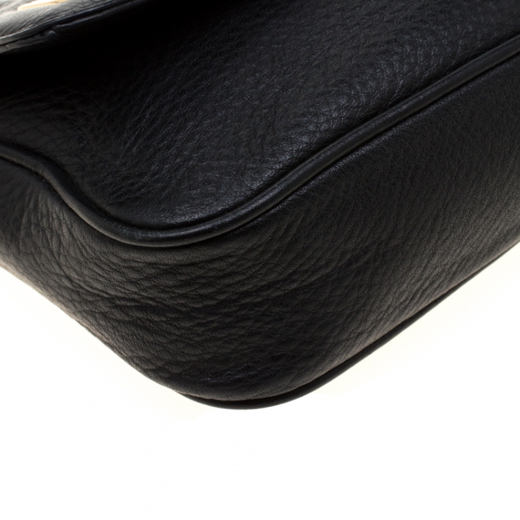 Pre Owned Michael Michael Kors Black Leather Chain Shoulder Bag
