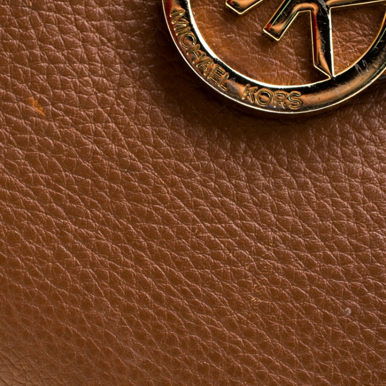 Pre Owned Michael Michael Kors Brown Leather Fulton Crossbody Bag