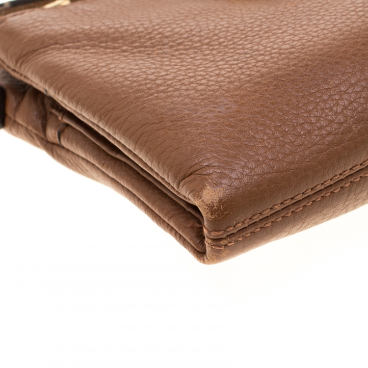 Pre Owned Michael Michael Kors Brown Leather Fulton Crossbody Bag