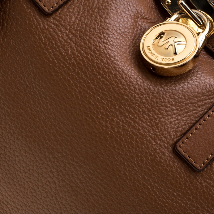 Pre Owned MICHAEL Michael Kors Brown Leather Whipped Hamilton Tote