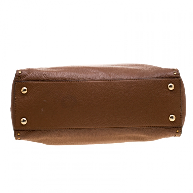 Pre Owned MICHAEL Michael Kors Brown Leather Whipped Hamilton Tote