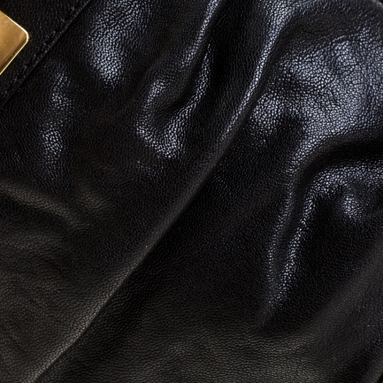 Pre Owned MICHAEL Michael Kors Black Leather Hobo 
