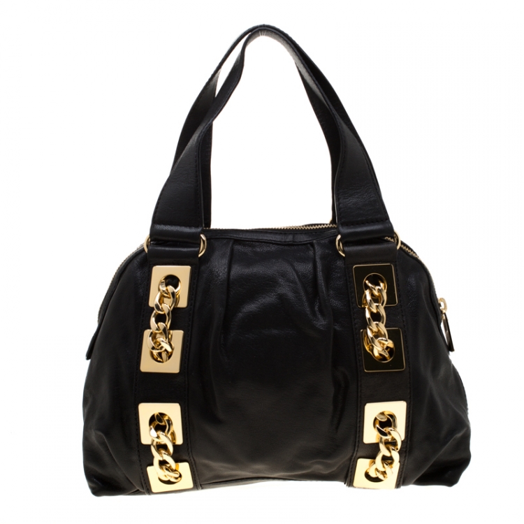 Pre Owned MICHAEL Michael Kors Black Leather Hobo 