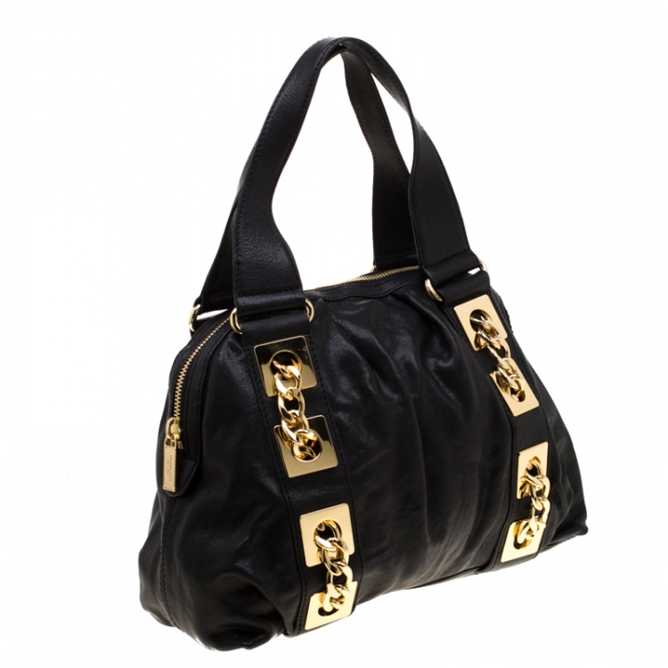 Pre Owned MICHAEL Michael Kors Black Leather Hobo 