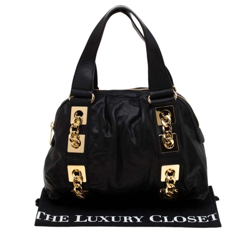 Pre Owned MICHAEL Michael Kors Black Leather Hobo 