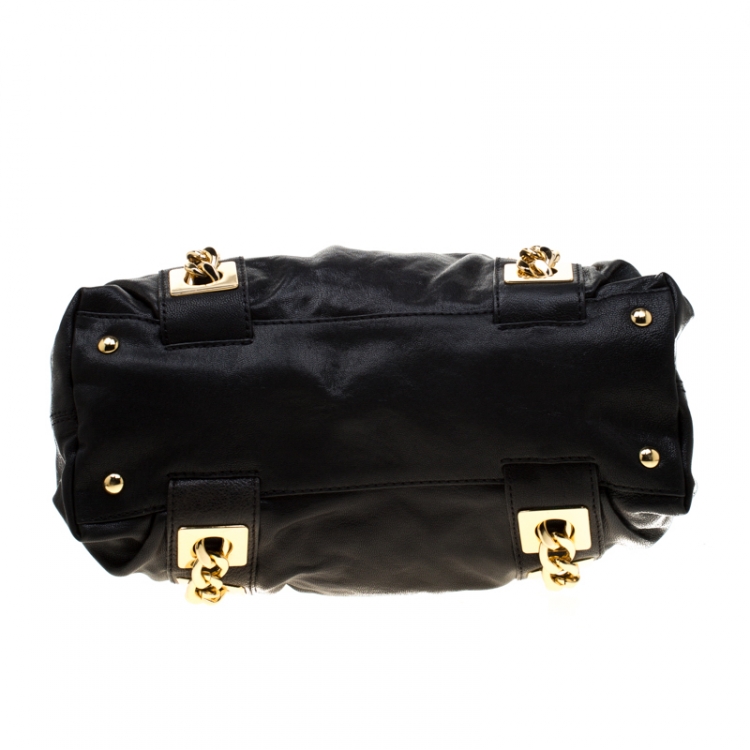 Pre Owned MICHAEL Michael Kors Black Leather Hobo 
