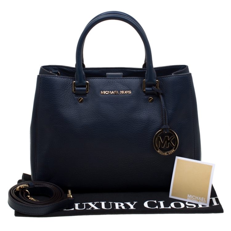 مملوكة مسبقًا MICHAEL Michael Kors  Navy Blue Leather Savannah Tote