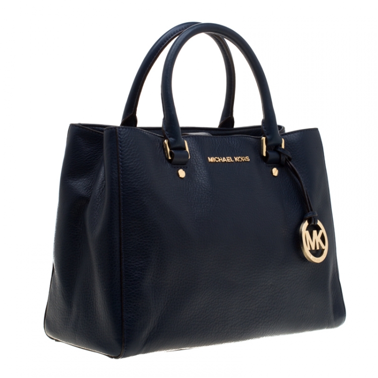 مملوكة مسبقًا MICHAEL Michael Kors  Navy Blue Leather Savannah Tote
